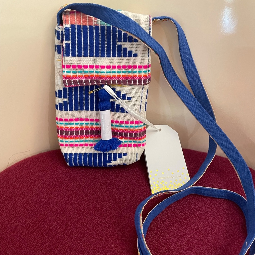 Phone purse. Festive canvas design. NWT.